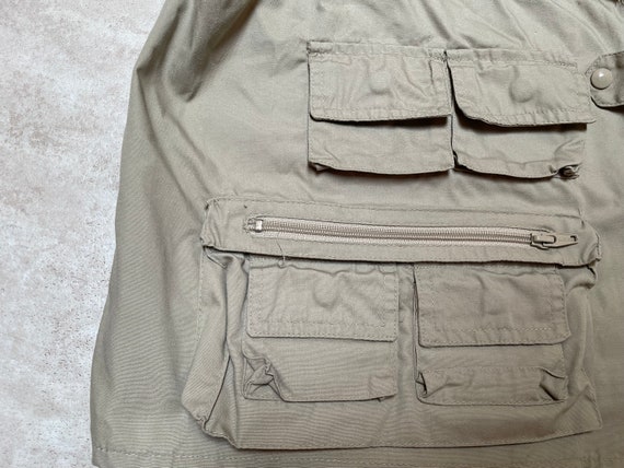 Vintage Academy Broadway Vest Hunting Fishing Tan Khaki Zip up Pockets 90's  Men's Large 