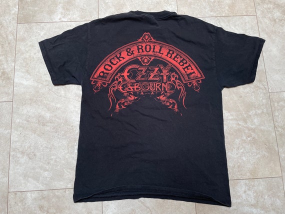 Vintage Ozzy Osbourne Tee Shirt Black Red Rock & … - image 3