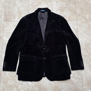 Vintage Polo Jacket Corduroy Black Sport Coat Hunting 90&#39;s Men&#39;s Large