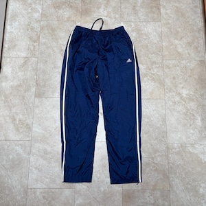 Vintage Adidas Pants Track Stripe Y2K Blue White 2000&#39;s Men&#39;s Large