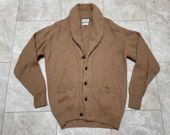Vintage the Andover Shop Sweater Camel Hair Cardigan Brown Tan Knit 80 s Men s Large Made in Scotland Etsy Canada
