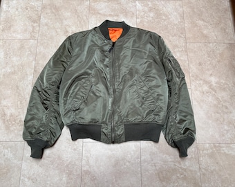 Vintage 90s Alpha Industries MA-1 Flight Jacket - Reversible XL - Etsy