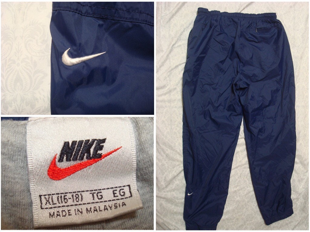 Vintage Nike Pantalones Azul Nylon Forrado Joggers - Etsy España