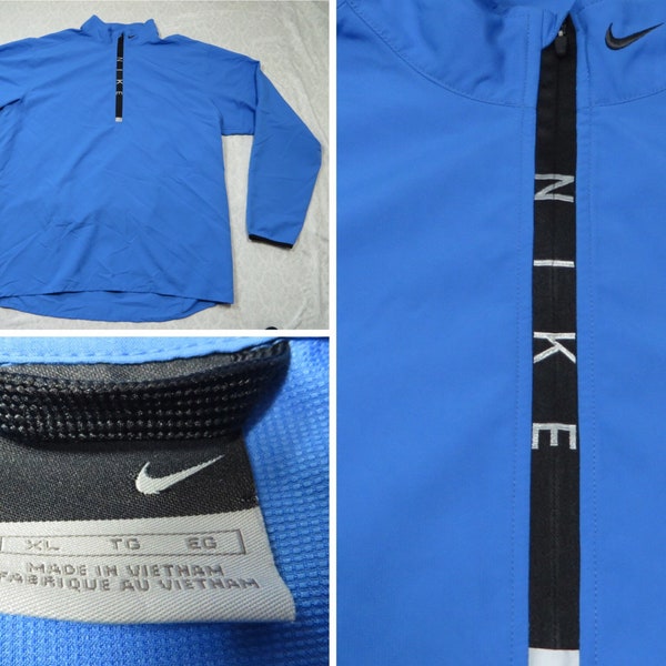 Vintage Nike Windbreaker Blue Black Cycling Nylon Jacket 2000's Men's XL