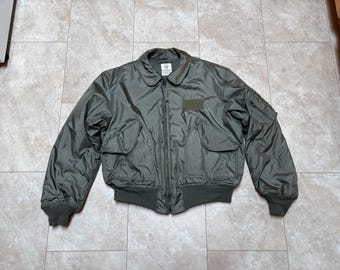 Vintage 90s Alpha Industries MA-1 Reversible Bomber Jacket Army