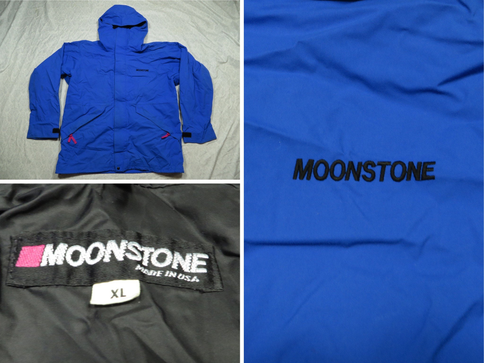 Vintage Moonstone Jacket Mountain Parka Blue Pockets Waterproof