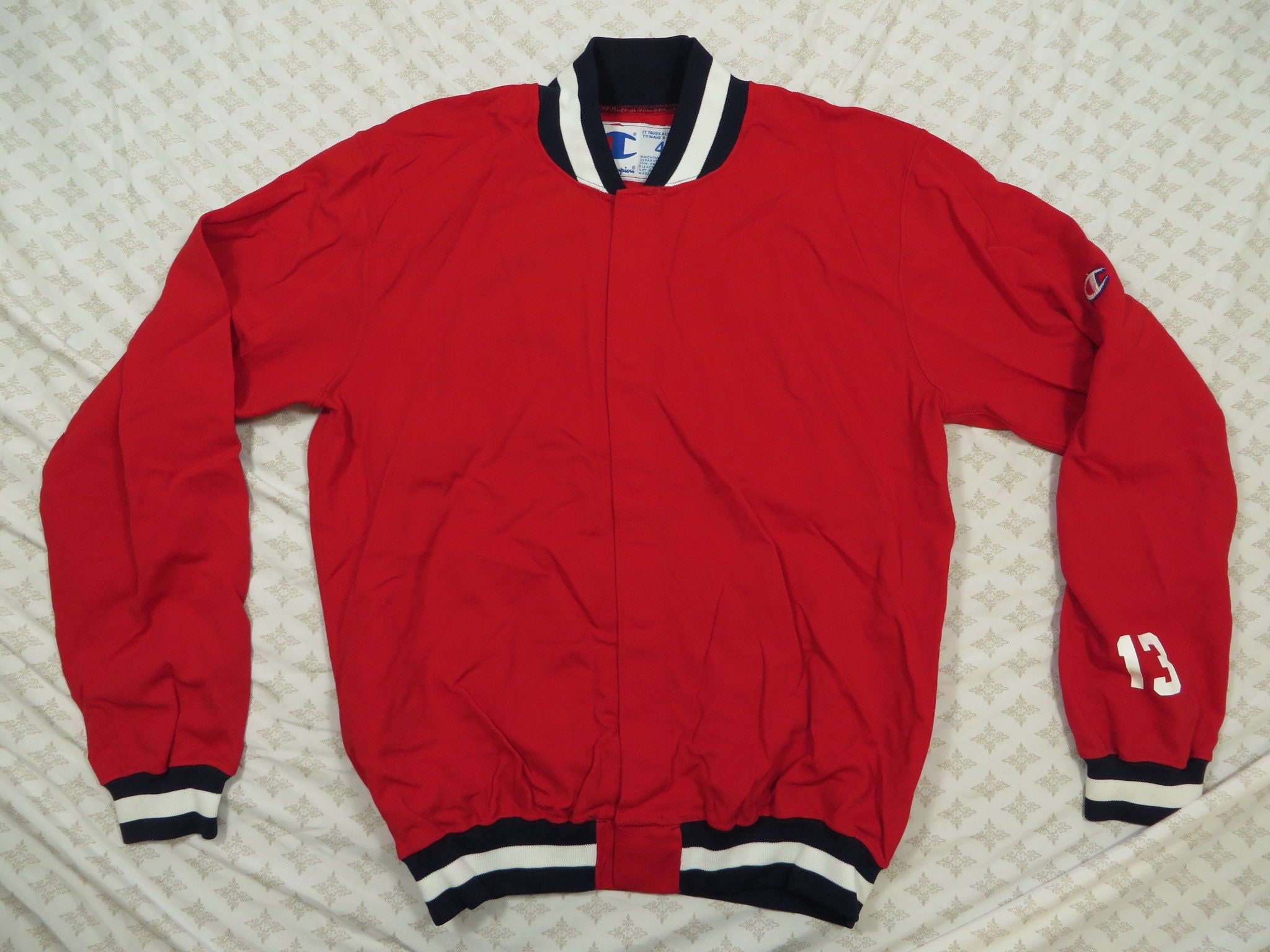 Red champion bomber best sale jacket