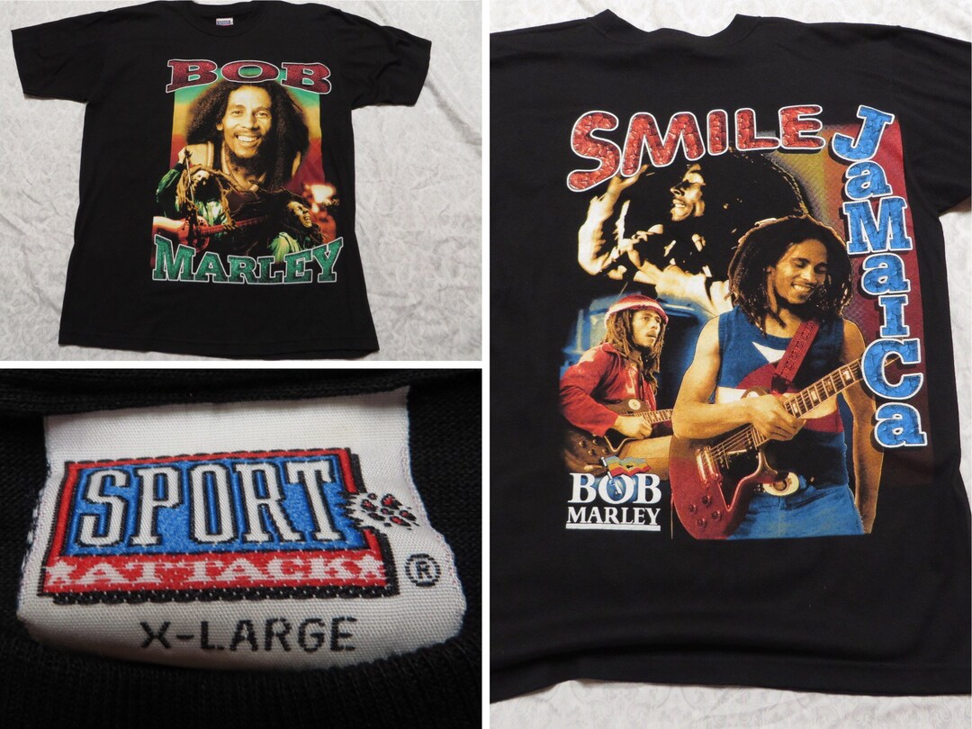 Vintage Bob Marley Rap Tee Shirt Black Deadstock Concert Original