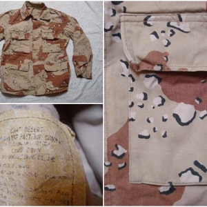 Vintage Army Jacket Desert Camo Chocolate Chip Camouflage Combat Shirt 80's  Men's Medium Regular Made in USA 