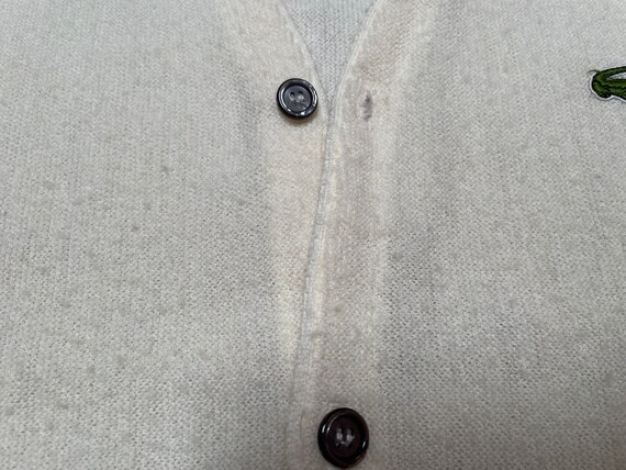 Vintage Lacoste Sweater Cardigan White Knit Acryl… - image 5