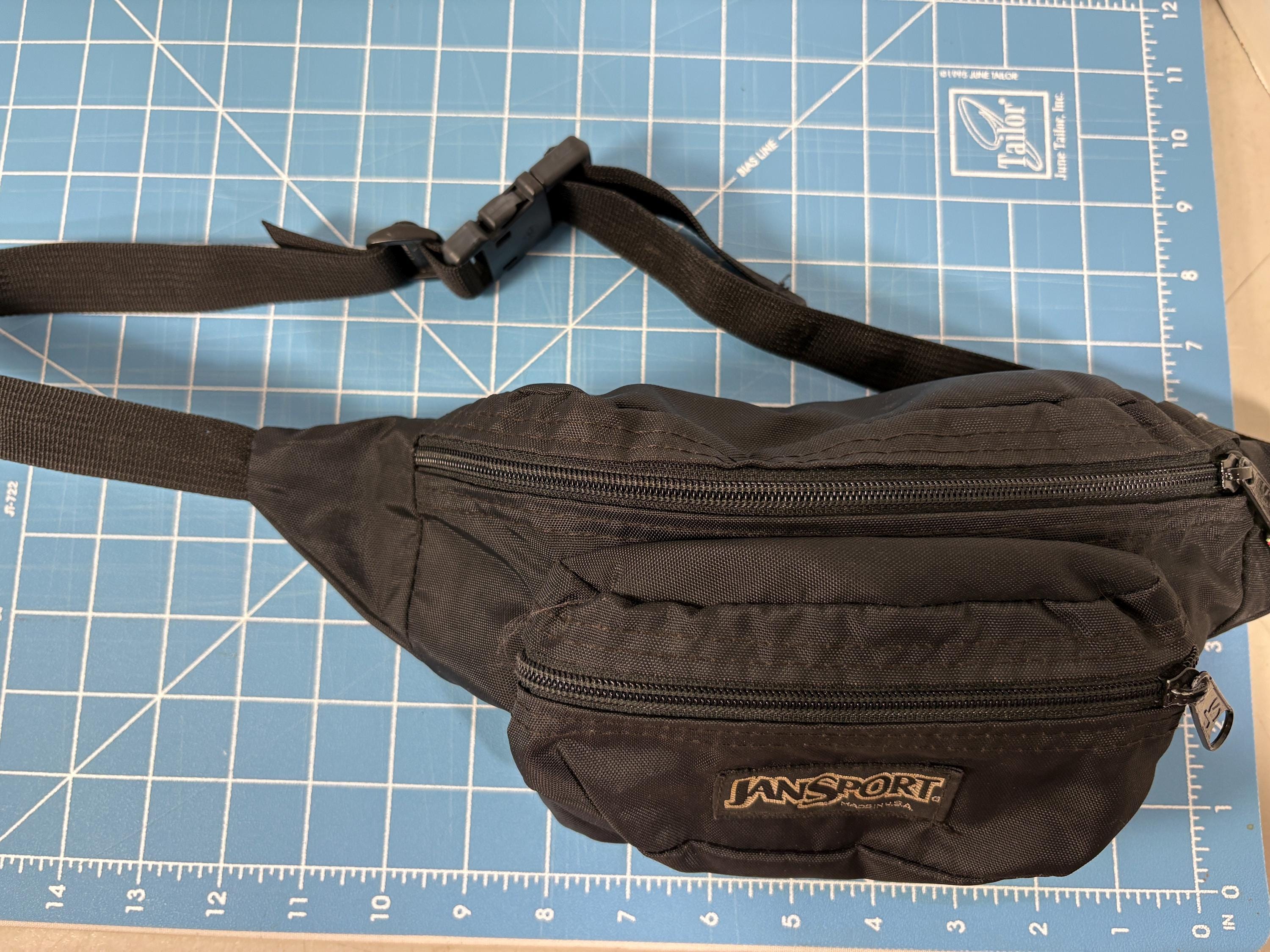 Vintage Jansport Fanny Pack Waist Lumbar Sling Bag 90's Black