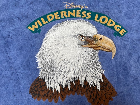 Vintage Wilderness Lodge Tee Shirt Blue Tie Dye D… - image 3