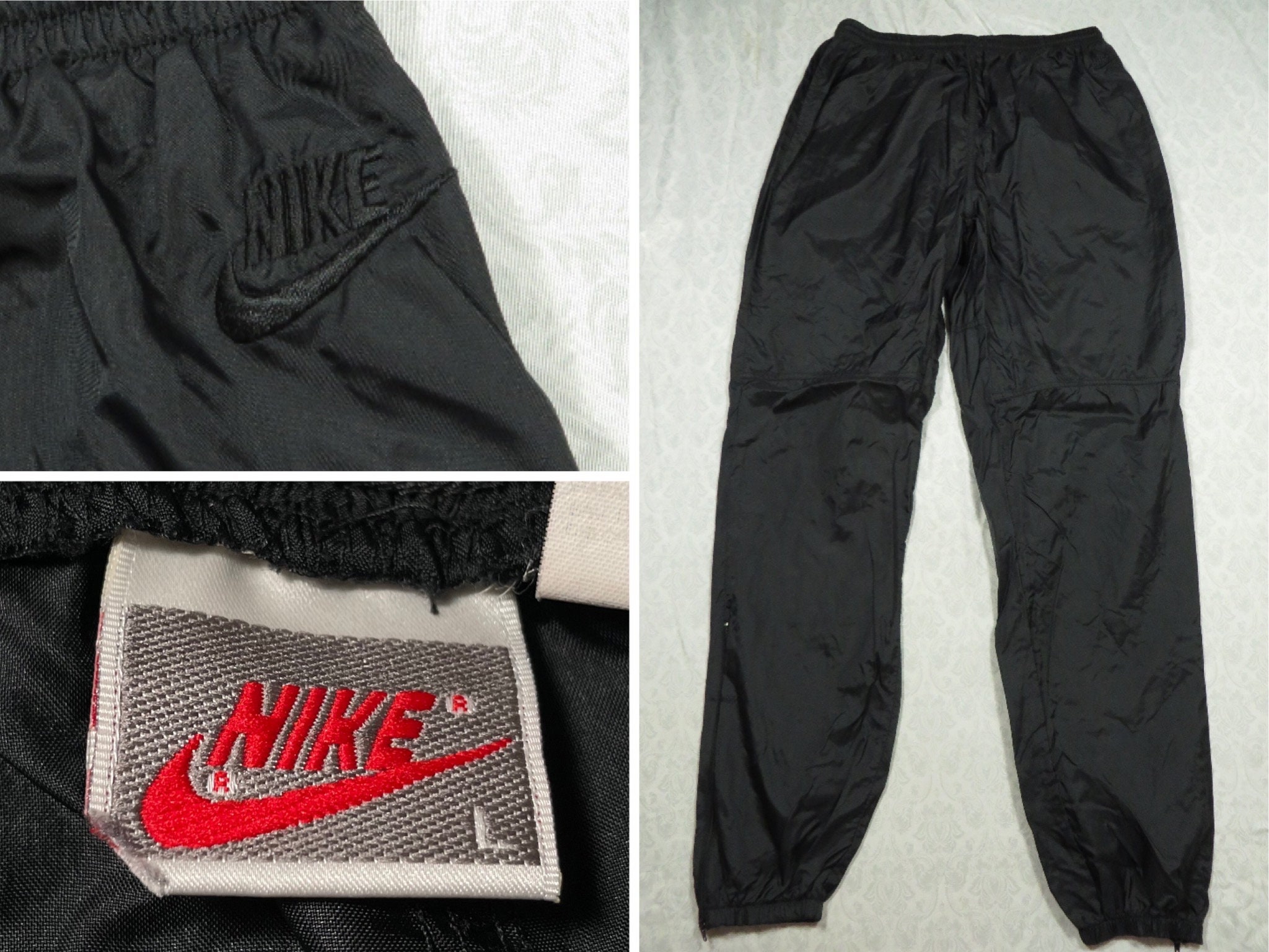 Vintage Nike track pants windbreaker Small 80s worn rain 