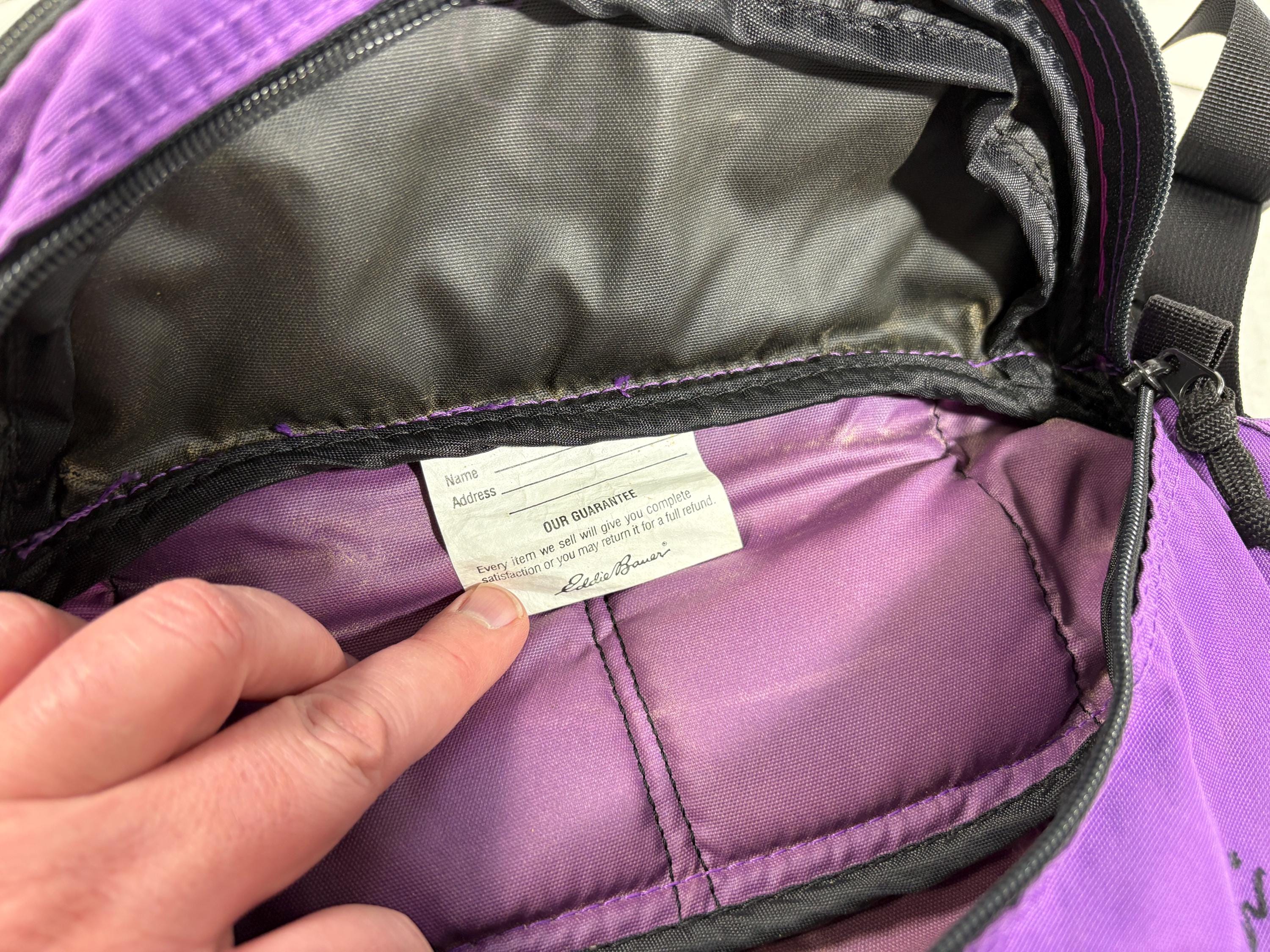 Vintage Eddie Bauer Fanny Pack Purple Expandable Waist Lumbar Bag