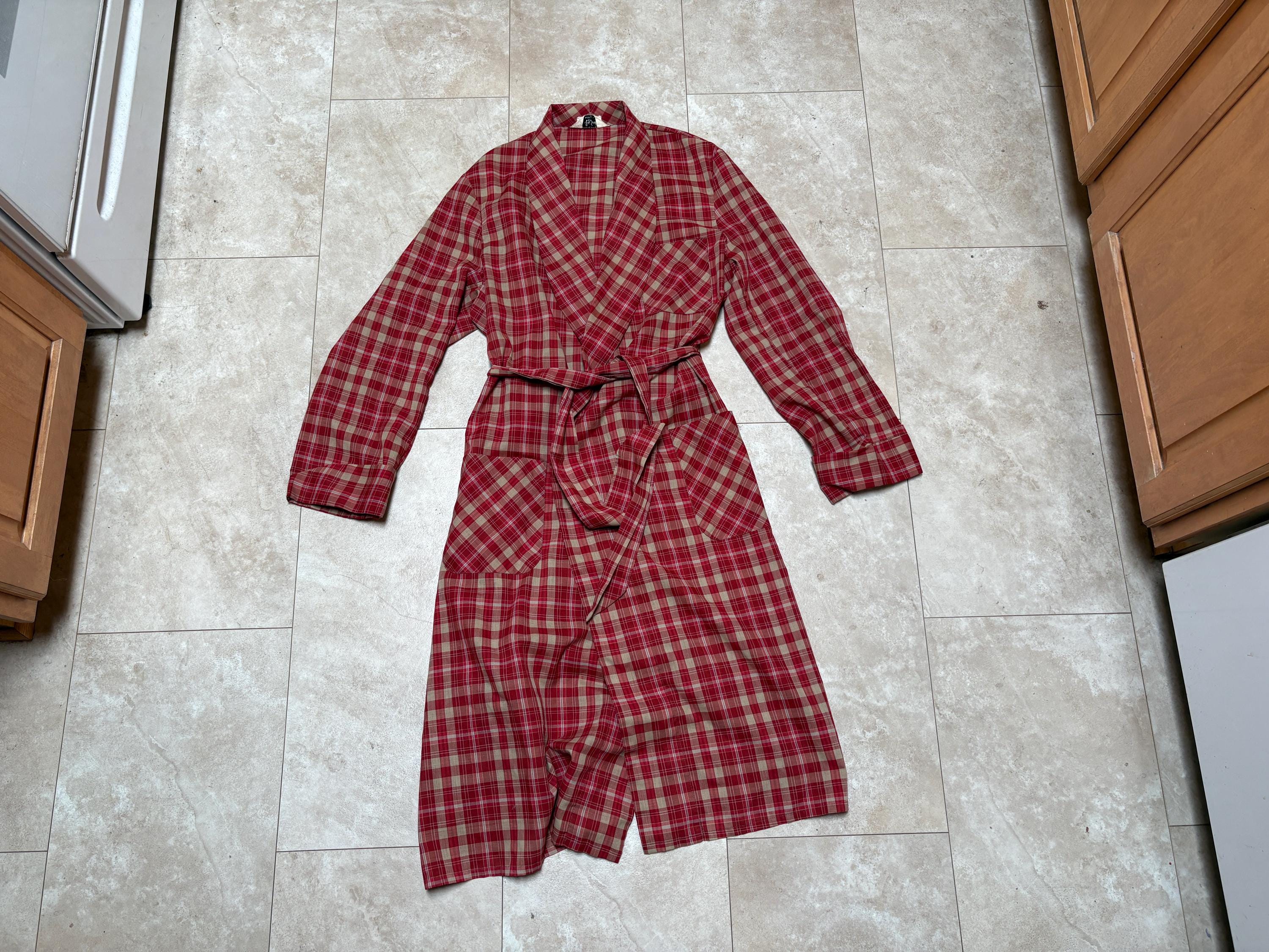 Red Plaid Robe Vintage Sea Island Robe: Red Plaid Treasurobe, Men’s 70’s Large - Etsy