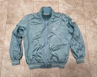 Vintage Nike Windbreaker Jacket: 80s Korea, Metallic Blue (Men's Large)