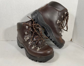 Vintage Alico Hiking Boots Brown Ankle Vibram 90's Women’s size 4.5 Made in Italy