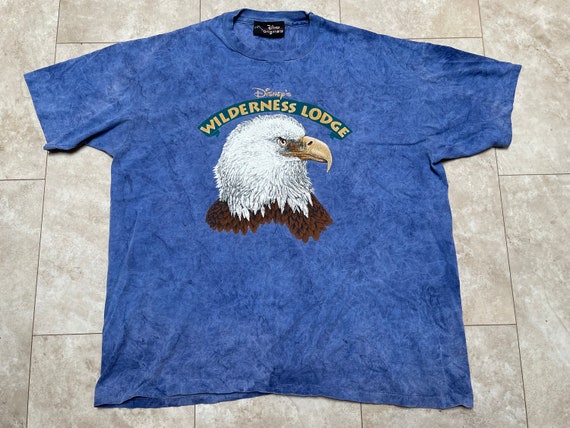 Vintage Wilderness Lodge Tee Shirt Blue Tie Dye D… - image 2