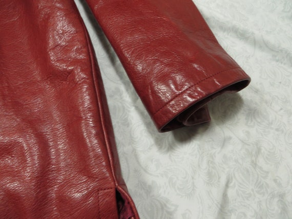 Vintage Calugi E Giannelli Jacket Red Leather 90'… - image 6