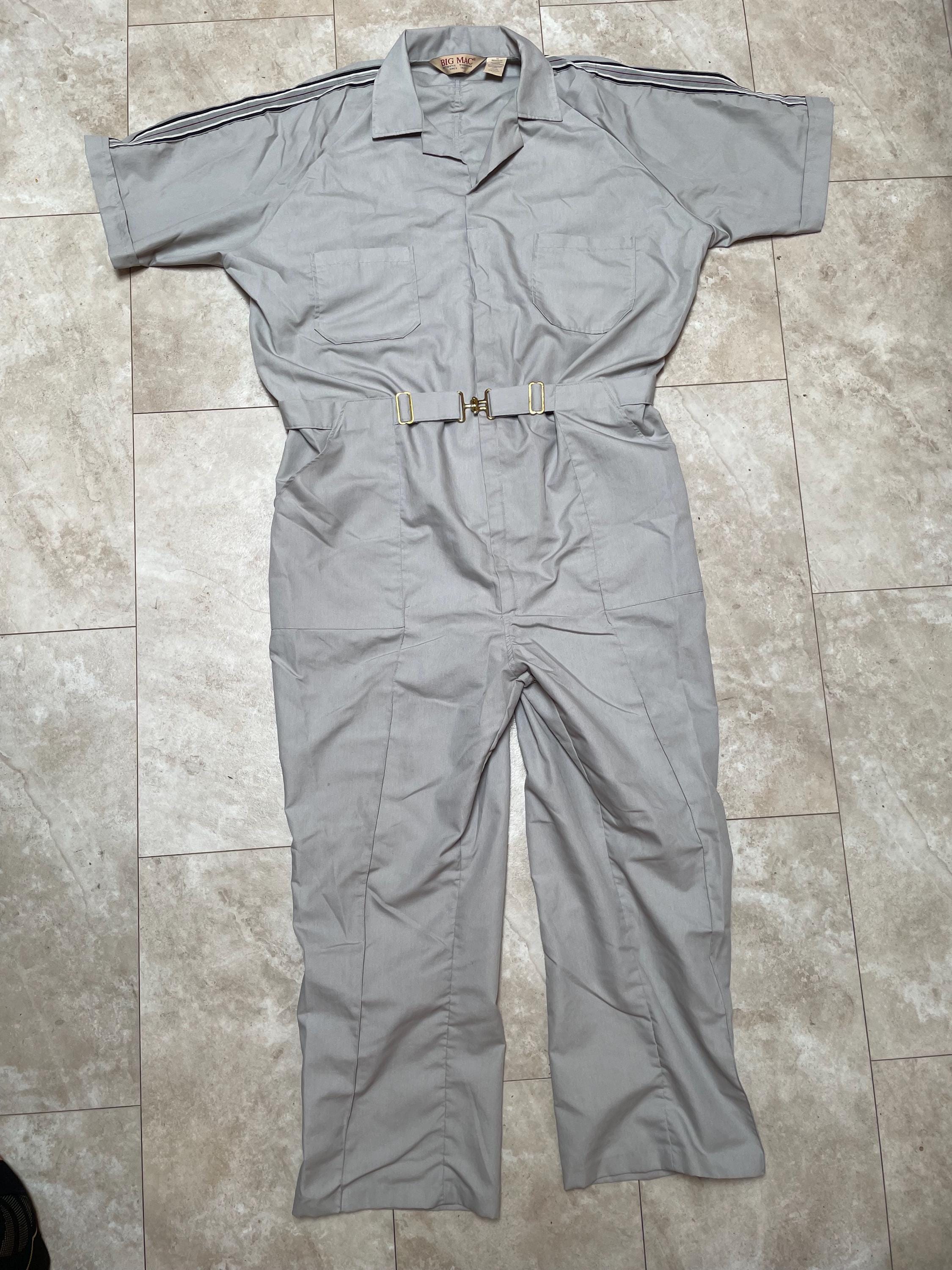 Vintage Big Mac Jumpsuit: Grey Zip Up Coveralls, 90s Style