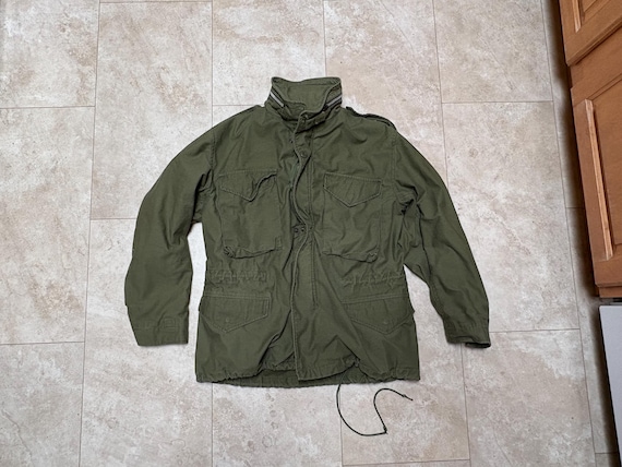 Vintage M65 Field Coat Green Military Issue 70's Medium
