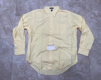 Vintage Eton Oxford Shirt: Yellow Cotton Button Down, Men's XL Deadstock