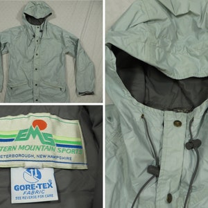 Vintage EMS Jacket Goretex Grey Blue Eastern Mountain Sports Hood Hard  Shell Windbreaker 90's Men's Large