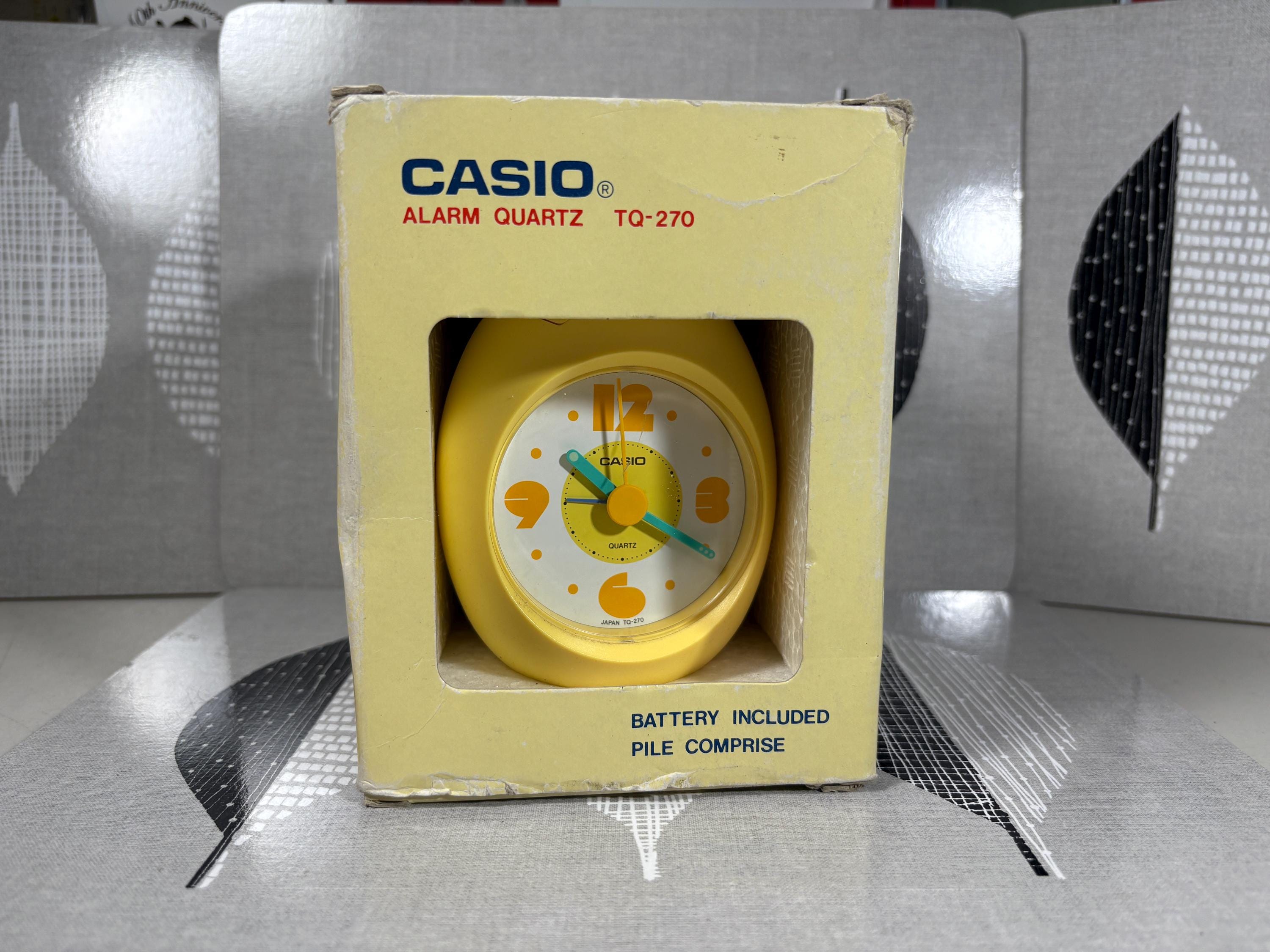 Vintage Casio TQ-270: Yellow Egg Alarm Clock in Box - Etsy