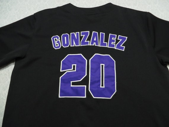 Vintage Diamondbacks Jersey Black Purple Luis Gon… - image 3