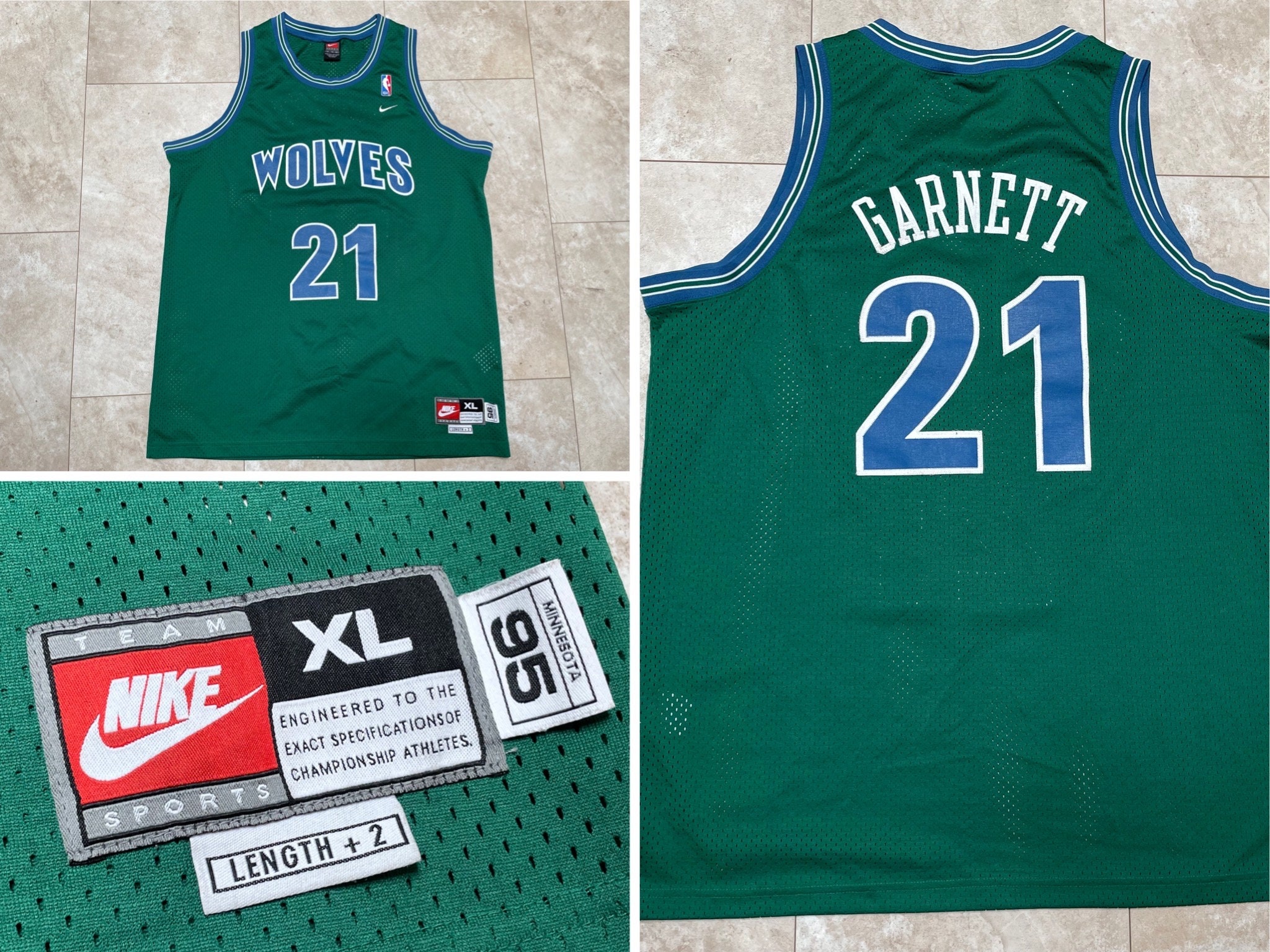 Minnesota Timberwolves Vintage Kevin Garnett Champion Jersey 52 XXL  Reversible