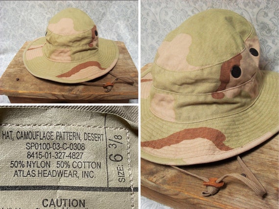 Vintage Boonie Hat Desert Camo Bucket Gulf War 90s Kids Size 6 3/8 
