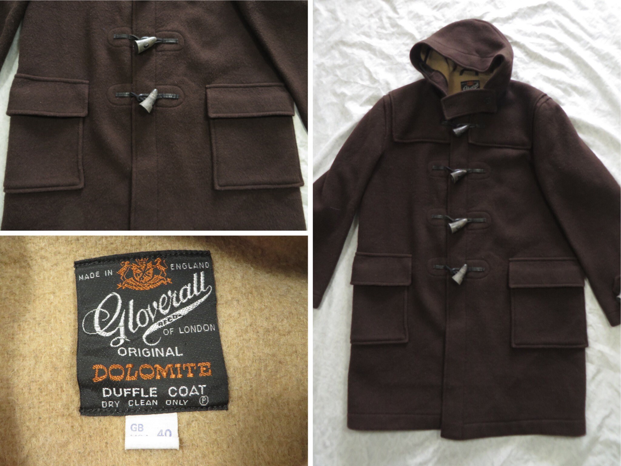 Vintage Gloverall Duffle Coat Brown Dolomite Hood Thick Heavy - Etsy