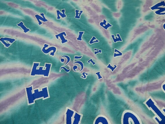 Vintage Woodstock Tee Shirt 1994 Tie Dye Blue Swi… - image 6