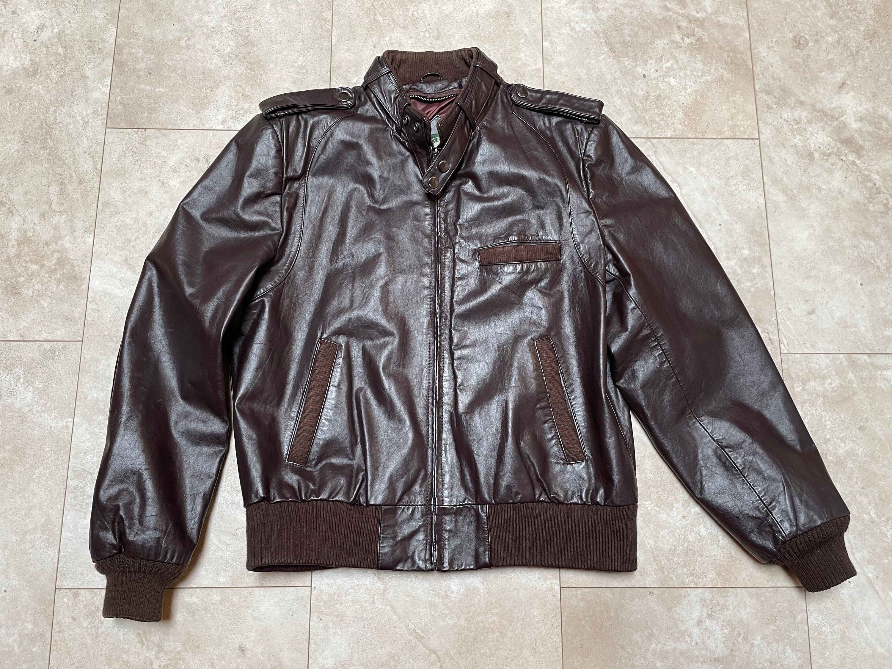 Vintage Leather Jacket Member's Only Brown Hill & Archer Vintage Leather Jacket Member's Only Brown Hill & Archer