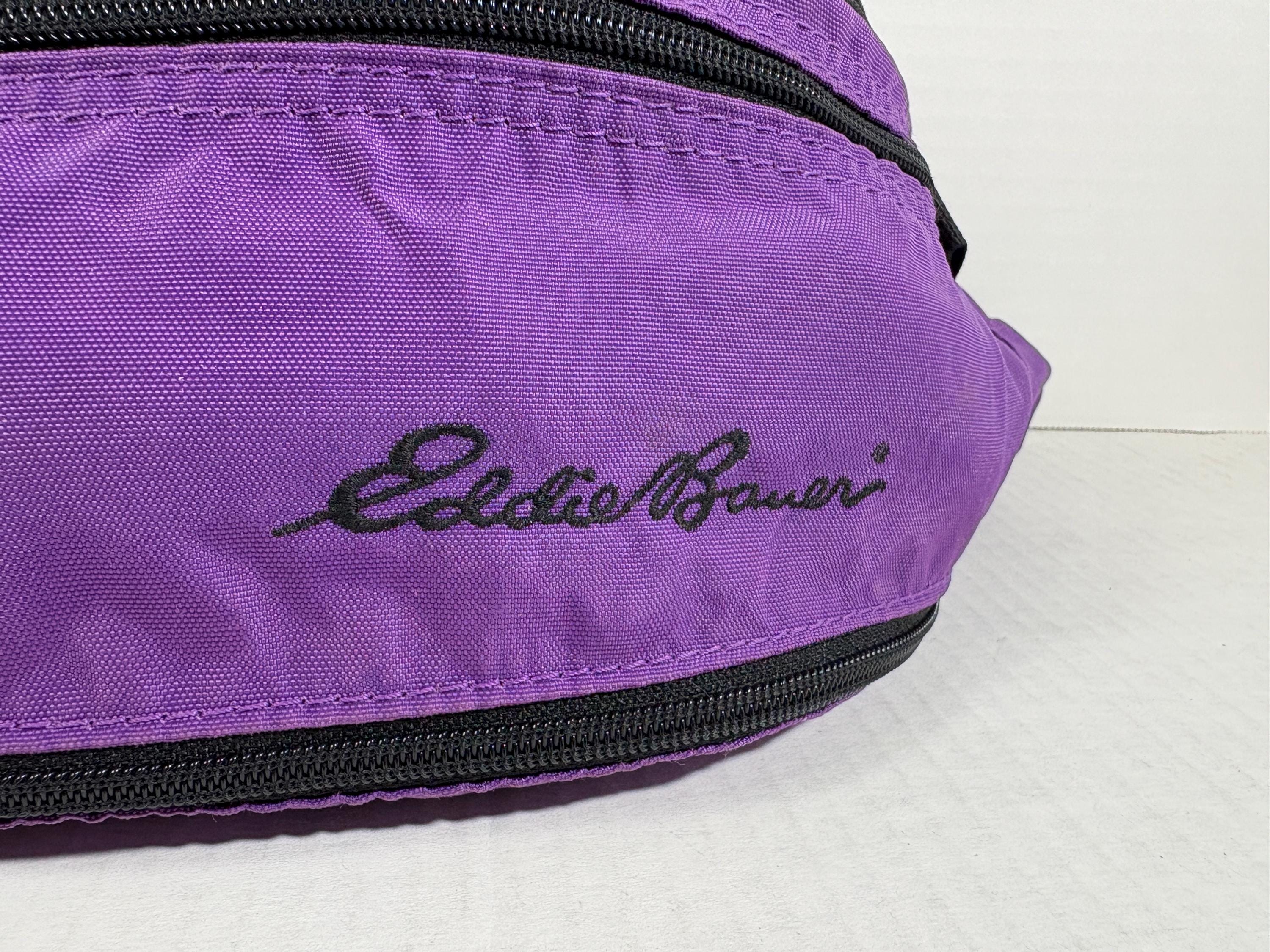 Vintage Eddie Bauer Fanny Pack Purple Expandable Waist Lumbar Bag