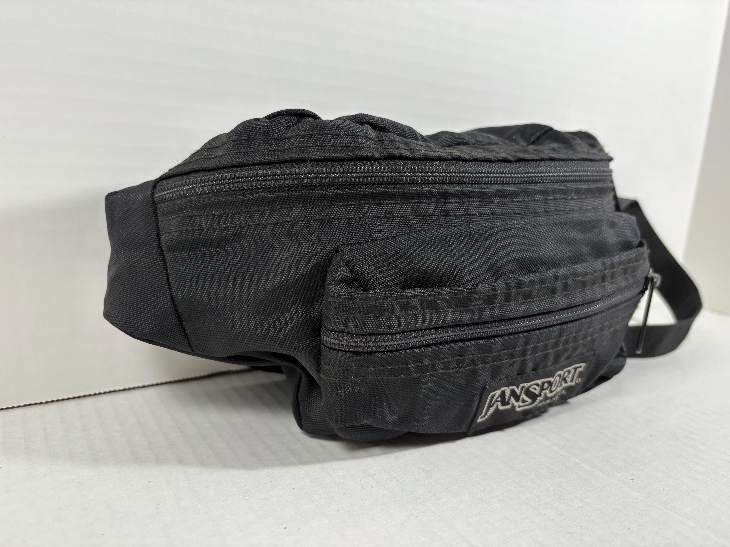Vintage Jansport Fanny Pack Waist Lumbar Sling Bag 90's Black