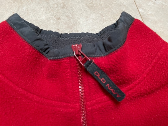 Vintage Old Navy Fleece Jacket Red Pullover Quarter Zip Pockets 90 s Men s XXL Etsy Ireland