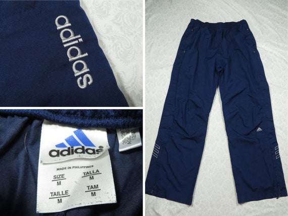 Vintage Adidas Pants Blue White Three Stripes Basketball Breakaway Nylon  2000's Men's Medium -  Canada
