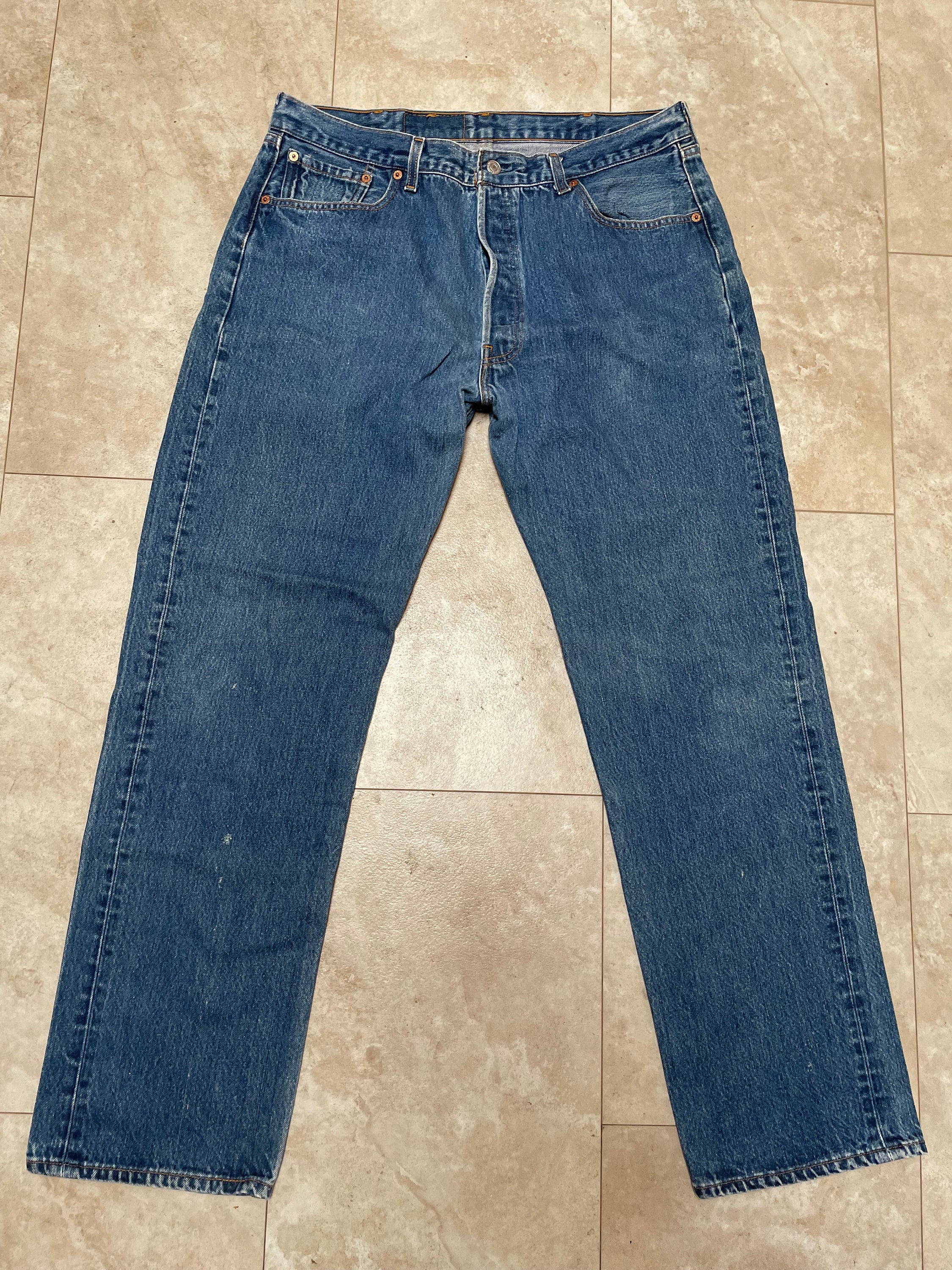 Vintage Levi's 501xx Jeans: 90s Blue Denim, Made in USA (37x33) - Etsy