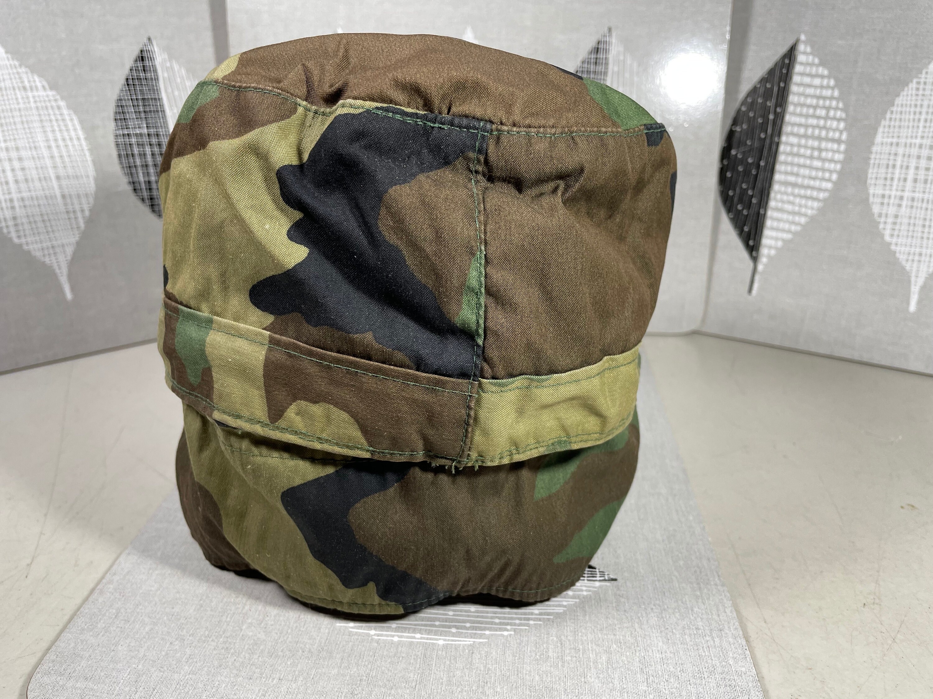 Vintage Army Hat Woodland Camo Class 1 Military Cap Combat