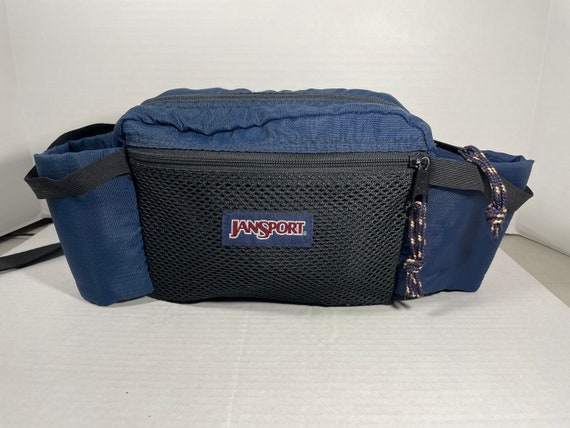 Vintage Jansport Fanny Pack Lumbar Blue Nylon Bag… - image 2