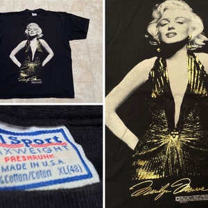 Vintage Marilyn Monroe Tee Shirt Black All Sport 90