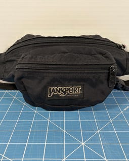 Vintage Jansport Fanny Pack Waist Lumbar Sling Bag 90's Black