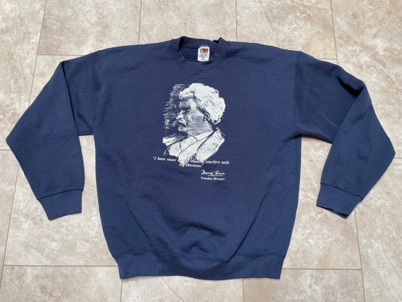 Vintage Mark Twain Sweatshirt Blue Quote Missouri… - image 2