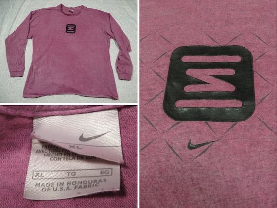 Vintage Nike Tee Shirt Long Sleeve Pink Custom Dy… - image 1
