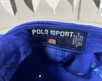 Vintage Polo Sport Hat Marlin Patch All Blue Ralph Lauren