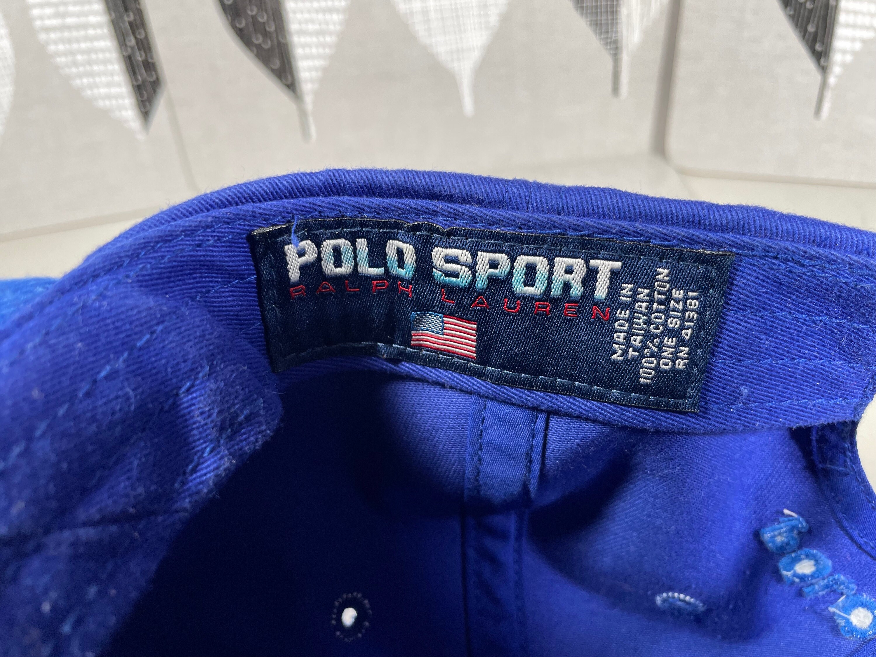 Vintage Polo Sport Hat Marlin Patch All Blue Ralph Lauren