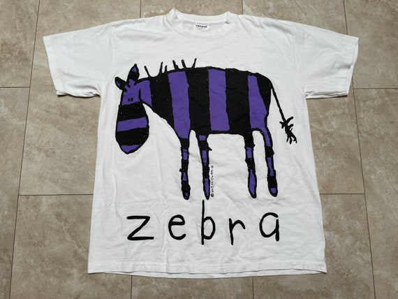 Vintage 90s Zebra Graphic Tee - Bang on the Door - Men's XL - Etsy