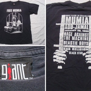 Vintage Free Mumia Tee Shirt 1999 Beastie Boys Tour Rage - Etsy