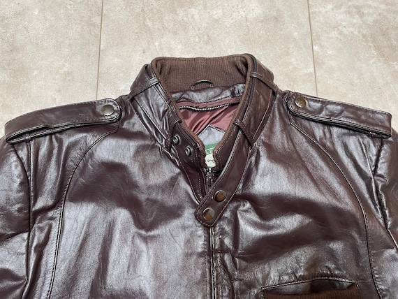 Vintage Leather Jacket Member's Only Brown Hill & Archer